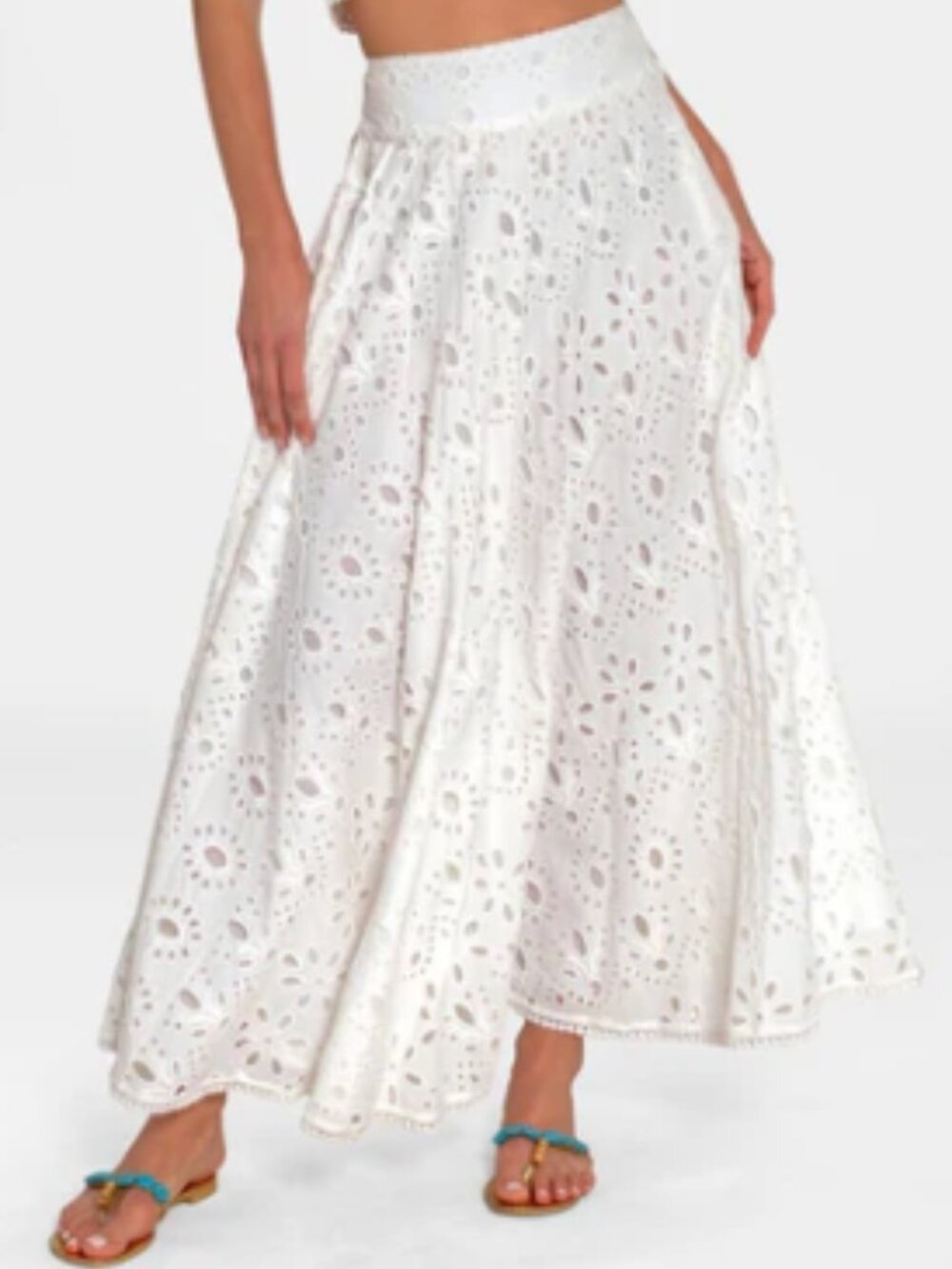 Gretchen Scott Boutique Fashion Sizzle Skirt in Eyelet Lace, White, NWT